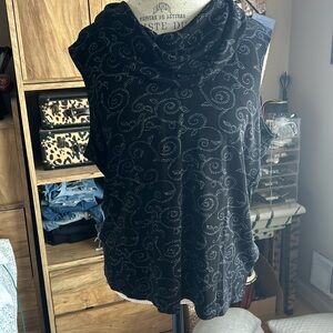 Sybelle Black Paisley Cowl Neck Tank Blouse - XL
